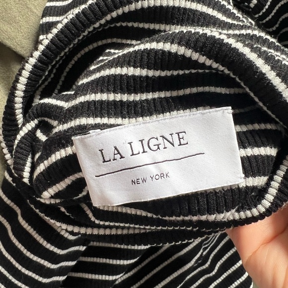La Ligne black and white stripe slim fit turtle neck - Picture 3 of 6